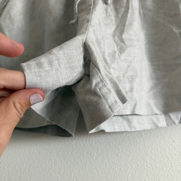 Reiss Lacey Linen Blend Pull On Shorts in Gray Size 4 - Picture 5 of 13